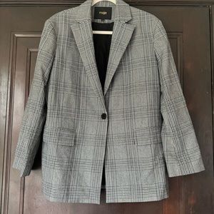 Maje Vaime Plaid Check Blazer, Size EU 38